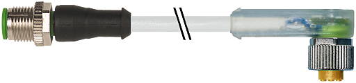 M12 St. 0° / M12 Bu. 90° A-kod. LED