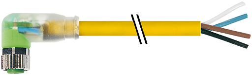 M8 Bu. 90° freies Ltg.-ende LED