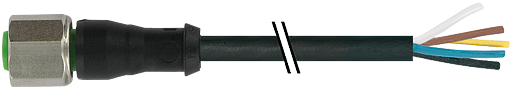 M12 Bu. 0° freies Ltg.-ende V4A