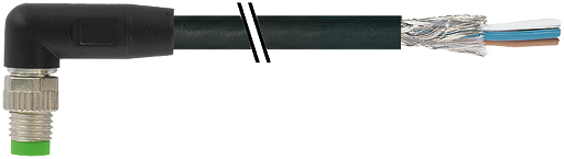 M8 St. 90° freies Ltg.-ende, geschirmt