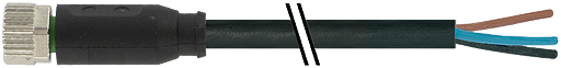 M8 Bu. 0° freies Ltg.-ende Ethercat Power