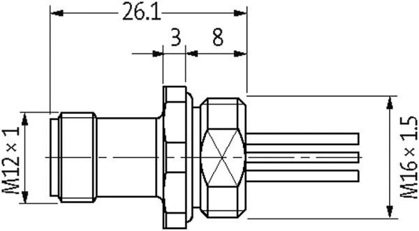 M12 Flanschstecker A-cod. VWM F&B Pro