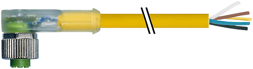 M12 Bu. 90° freies Ltg.-ende LED