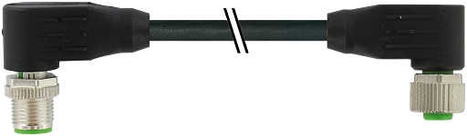 M12 St. 90° / M12 Bu. 90° geschirmt