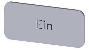 Bezeichnungsschild 12,5x27mm, Schild silber, Beschriftung: Ein