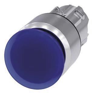 Pilzdrucktaster, beleuchtet, 22mm, rund, blau, 30mm