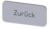 Bezeichnungsschild 12,5x27mm, Schild silber, Beschriftung: Zurück 3SU1900-0AC81-0AG0