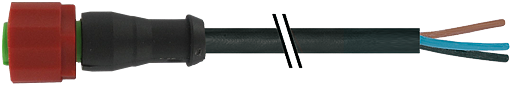 M12 230V Bu. 0° freies Ltg.-ende 3p.C-Cod.