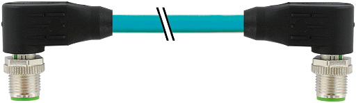 M12 St. 90° / M12 St. 90° geschirmt Ethernet