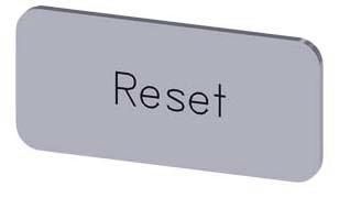 Bezeichnungsschild 12,5x27mm, Schild silber, Beschriftung: Reset